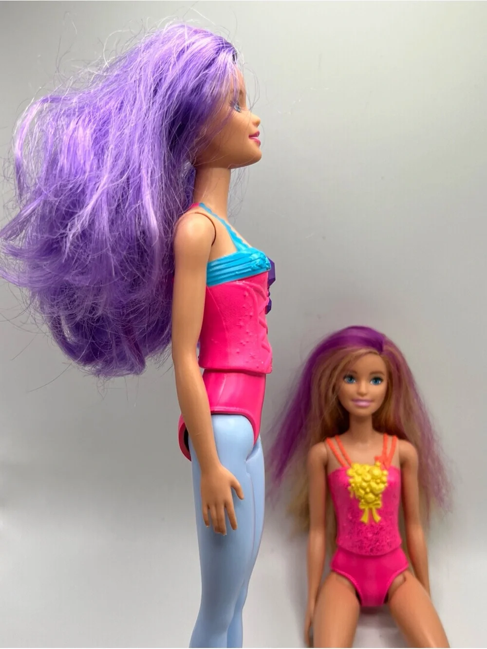 Barbie Dreamtopia Princess Doll Lot Two Dolls Purple Blonde Hair Leotards